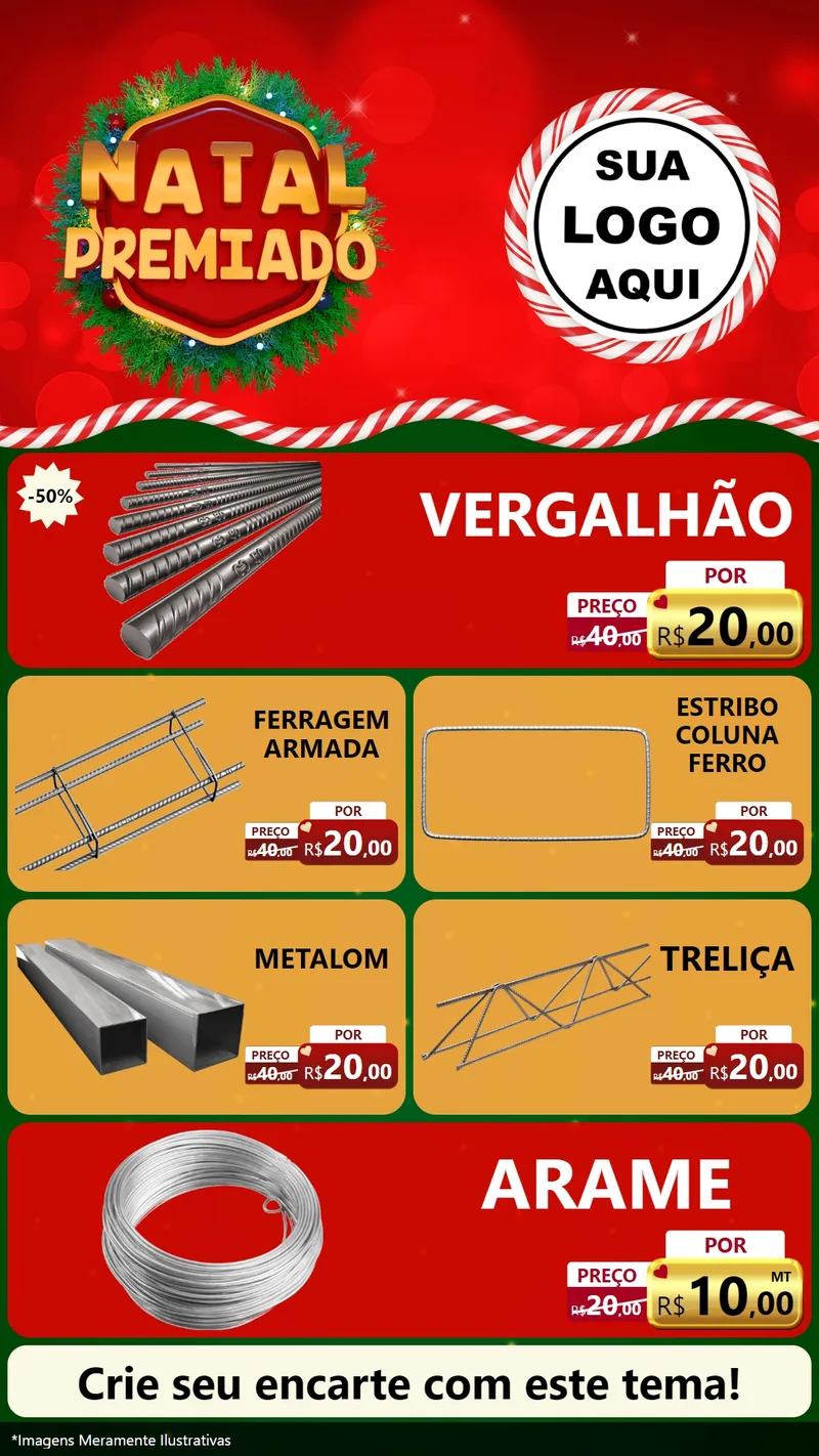 Modelo de TV para TV Vertical com o tema Natal Premiado para Ferragens