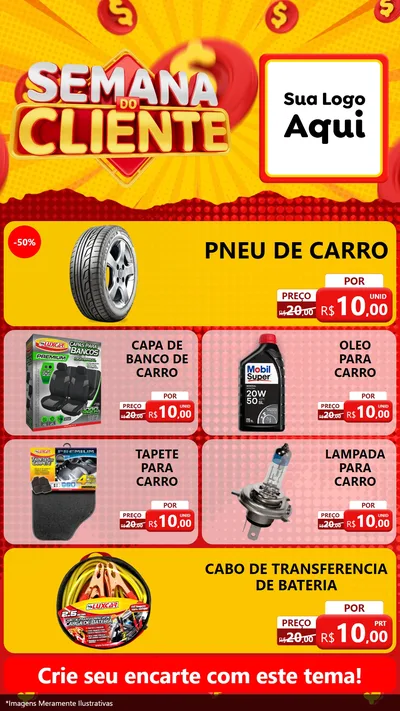 Modelo de TV para TV Vertical com o tema Semana do Cliente para Auto peças