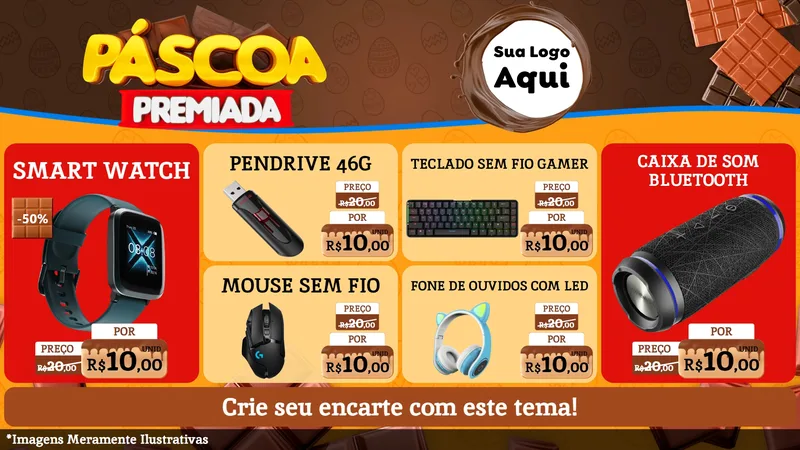 Modelo de TV para TV Horizontal com o tema Páscoa Premiada para Informática