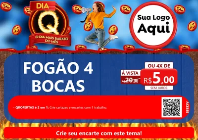 Modelo de Cartaz para Cartaz A4 Horizontal com o tema Dia Q - O Dia Mais Barato Do Mês para Móveis e Eletro