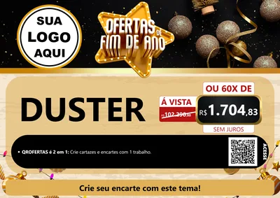 Modelo de Cartaz para Cartaz A4 Horizontal com o tema Ofertas de Fim de Ano para Concessionaria de Carros