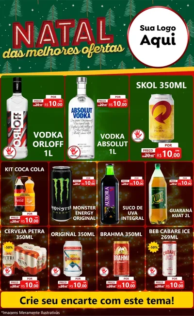 Modelo de Encarte para Encarte Grande com o tema Natal das Melhores Ofertas para Distribuidora de bebidas