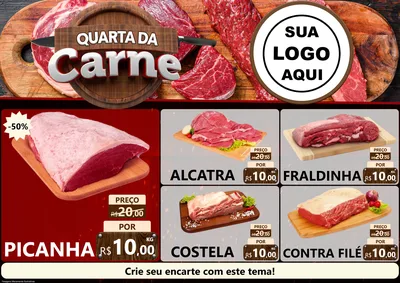 Modelo de Encarte para Encarte A4 Horizontal com o tema Quarta da Carne para Açougue