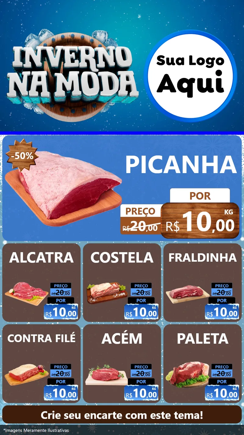 Modelo de Rede Social para Stories com o tema Inverno na Moda para Açougue