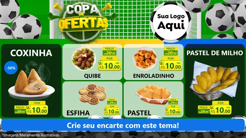 Modelo de TV para TV Horizontal com o tema Copa De Ofertas para Salgadaria