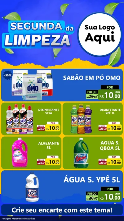 Modelo de TV para TV Vertical com o tema Segunda da Limpeza para Produtos de Limpeza