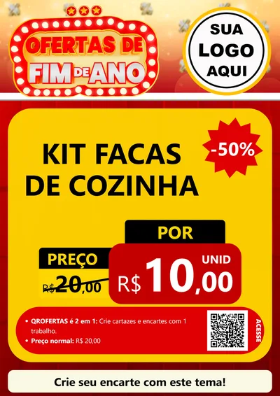 Modelo de Cartaz para Cartaz A4 Vertical com o tema Ofertas de Fim de Ano para Utilidades Domésticas