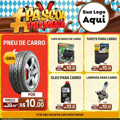 Modelo de Rede Social para Feed Facebook com o tema Páscoa Premiada para Auto peças