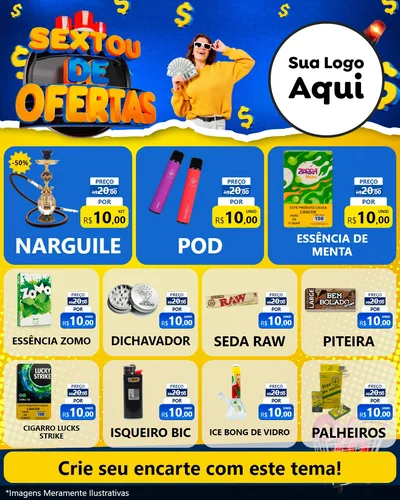 Modelo de Rede Social para Feed Instagram com o tema Sextou de Ofertas para Tabacaria