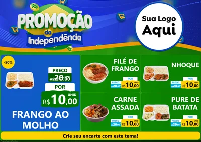 Modelo de Encarte para Encarte A4 Horizontal com o tema Promoção da Independência para Restaurante