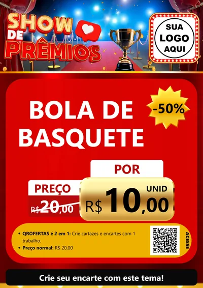 Modelo de Cartaz para Cartaz A4 Vertical com o tema Show de Prêmios para Artigos Esportivos