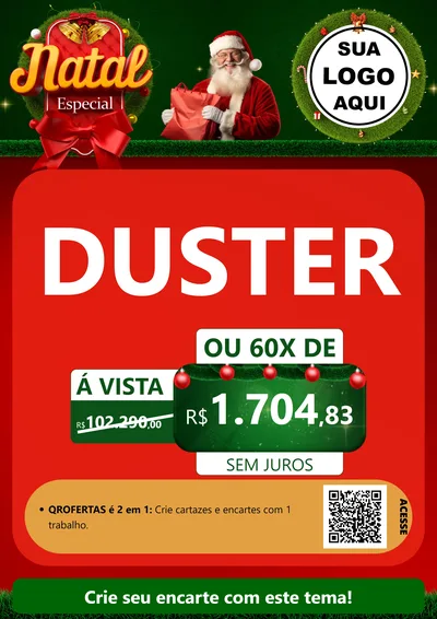 Modelo de Cartaz para Cartaz A4 Vertical com o tema Natal Especial para Concessionaria de Carros