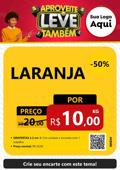 Modelo de Cartaz para Cartaz A4 Vertical com o tema Aproveite e Leve Também para Hortifrúti