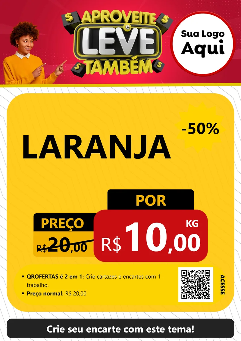 Modelo de Cartaz para Cartaz A4 Vertical com o tema Aproveite e Leve Também para Hortifrúti