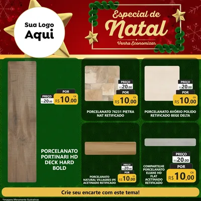 Modelo de Rede Social para Feed Facebook com o tema Especial de Natal para Pisos e revestimentos