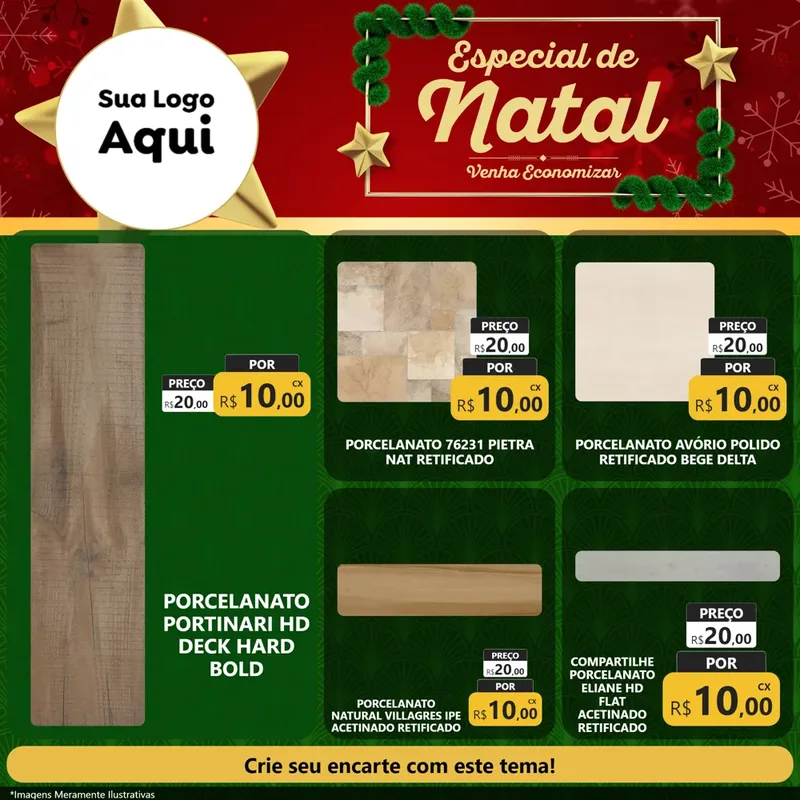 Modelo de Rede Social para Feed Facebook com o tema Especial de Natal para Pisos e revestimentos