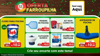 Modelo de TV para TV Horizontal com o tema Oferta Farroupilha para Produtos para Piscina