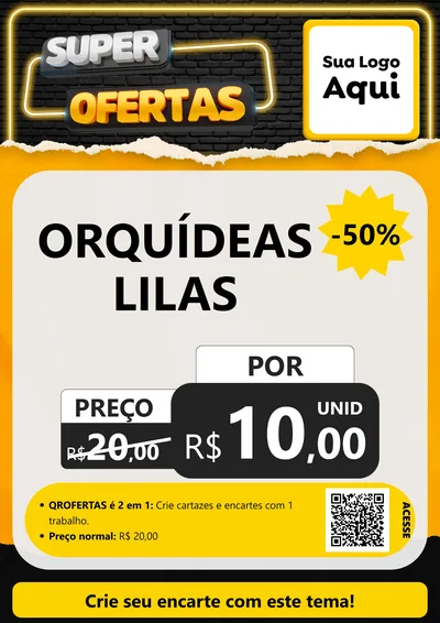 Modelo de Cartaz para Cartaz A4 Vertical com o tema Super Ofertas para Floricultura e jardim