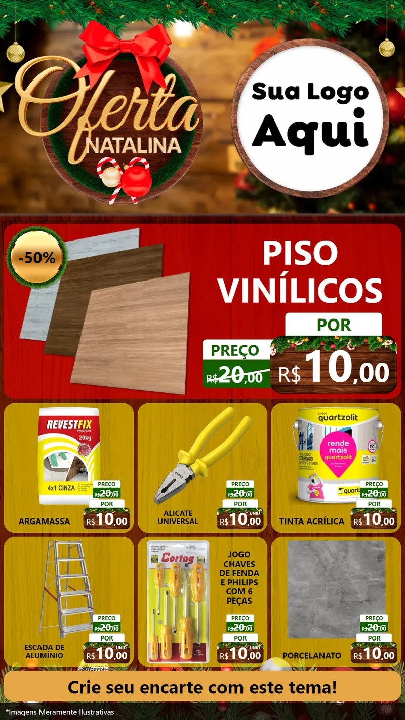 Modelo de Rede Social para Stories com o tema Ofertas Natalina para Material para Construção
