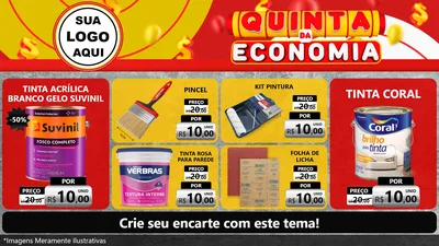 Modelo de TV para TV Horizontal com o tema Quinta da Economia para Tintas e Ferramentas