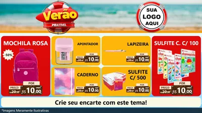 Modelo de TV para TV Horizontal com o tema Verão Imbatível para Papelaria