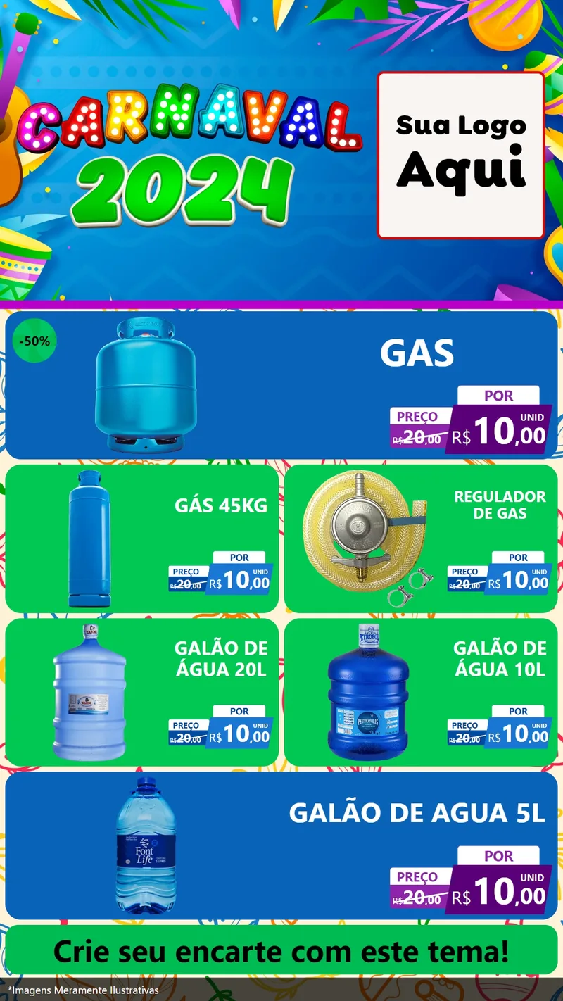 Modelo de TV para TV Vertical com o tema Carnaval 2027 para Água e gás