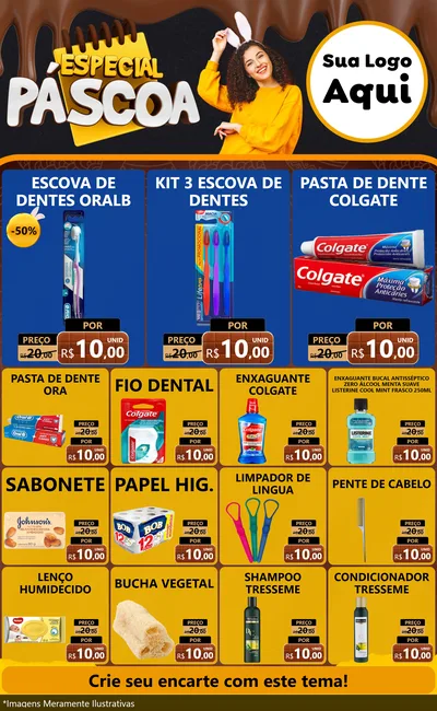 Modelo de Encarte para Encarte Grande com o tema Especial Páscoa para Higiene Pessoal
