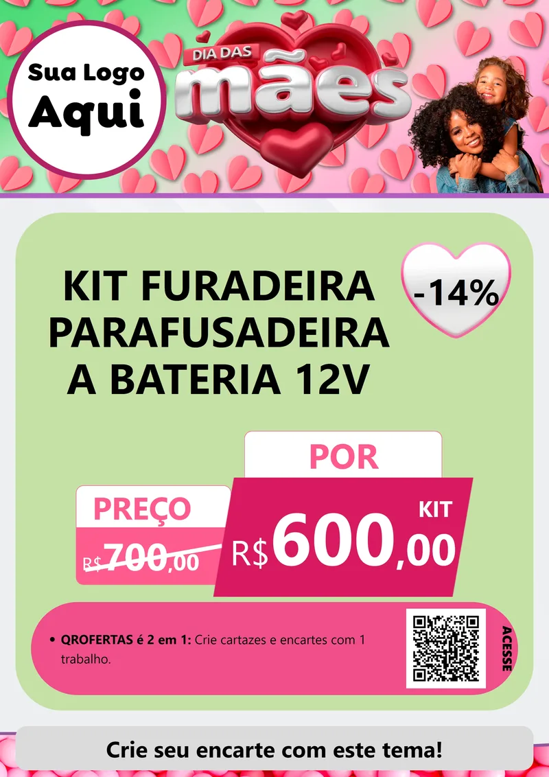 Modelo de Cartaz para Cartaz A4 Vertical com o tema Dia das Mães para Maquinas e Ferramentas