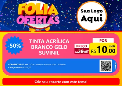 Modelo de Cartaz para Cartaz A4 Horizontal com o tema Folia de Ofertas para Tintas e Ferramentas