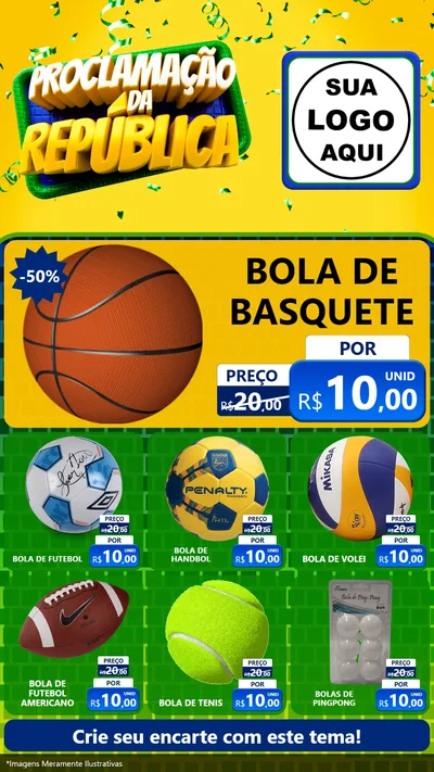 Modelo de Rede Social para Stories com o tema Proclamação da República para Artigos Esportivos
