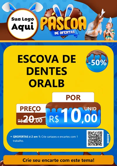 Modelo de Cartaz para Cartaz A4 Vertical com o tema Páscoa de Ofertas para Higiene Pessoal