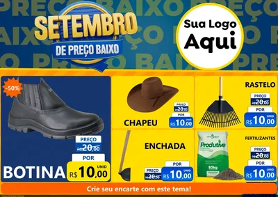 Modelo de Encarte para Encarte A4 Horizontal com o tema Setembro De Preço Baixo para Agropecuária