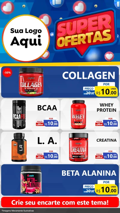Modelo de TV para TV Vertical com o tema Super Ofertas para Suplementos alimentares