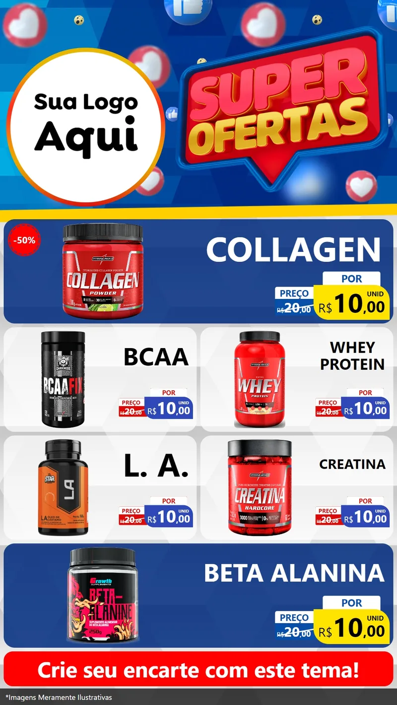 Modelo de TV para TV Vertical com o tema Super Ofertas para Suplementos alimentares