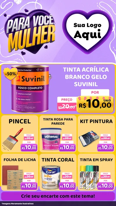 Modelo de Rede Social para Stories com o tema Para Você, Mulher para Tintas e Ferramentas
