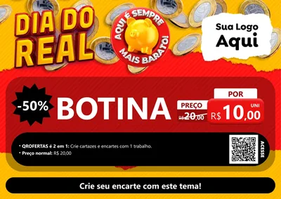 Modelo de Cartaz para Cartaz A4 Horizontal com o tema Dia Do Real para Agropecuária