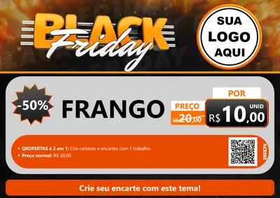Modelo de Cartaz para Cartaz A4 Horizontal com o tema Black Friday para Assados