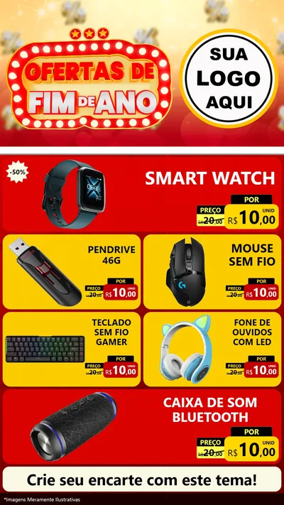 Modelo de TV para TV Vertical com o tema Ofertas de Fim de Ano para Informática