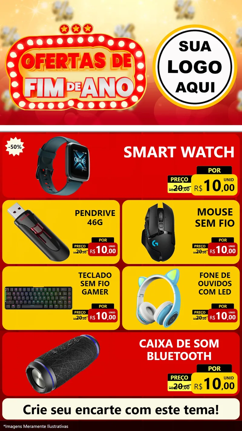 Modelo de TV para TV Vertical com o tema Ofertas de Fim de Ano para Informática