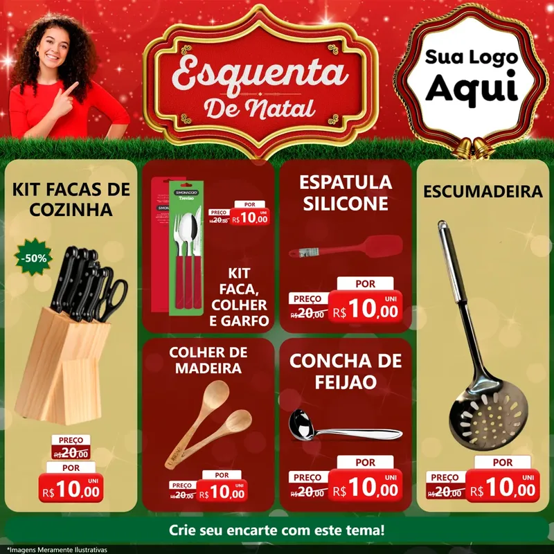 Modelo de Rede Social para Feed Facebook com o tema Esquenta de Natal para Utilidades Domésticas