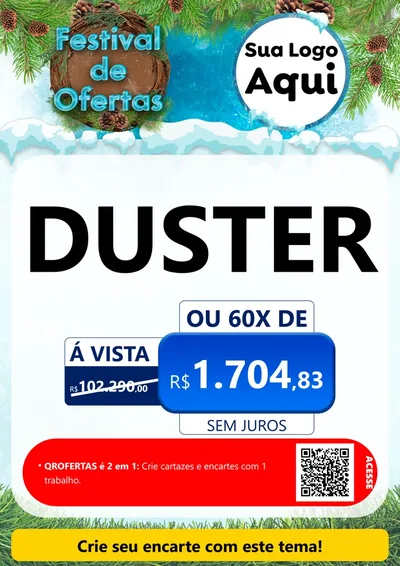 Modelo de Cartaz para Cartaz A4 Vertical com o tema Festival de Ofertas - Inverno para Concessionaria de Carros