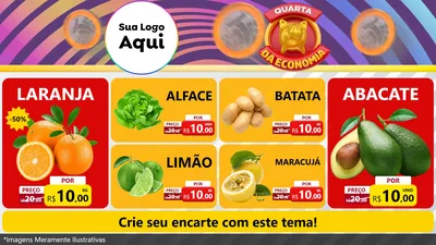 Modelo de TV para TV Horizontal com o tema Quarta da Economia para Hortifrúti