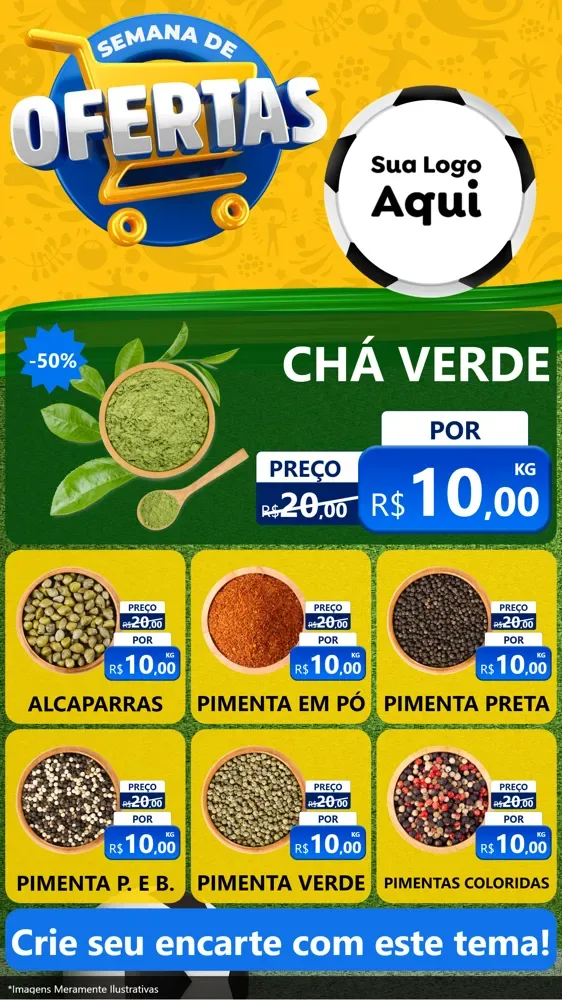 Modelo de Rede Social para Stories com o tema Semana de Ofertas - Copa para Produtos Naturais