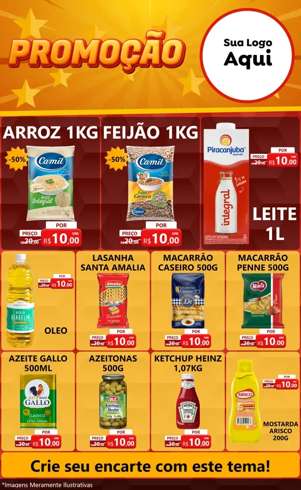 Modelo de Encarte para Encarte Grande com o tema Promoção para Supermercado