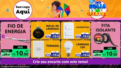 Modelo de TV para TV Horizontal com o tema Folia de Ofertas para Materiais Elétricos