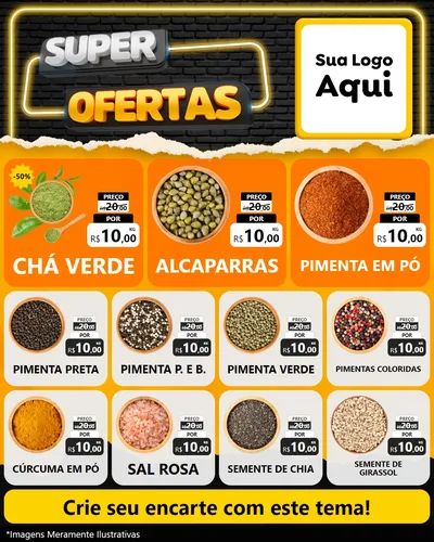 Modelo de Rede Social para Feed Instagram com o tema Super Ofertas para Produtos Naturais