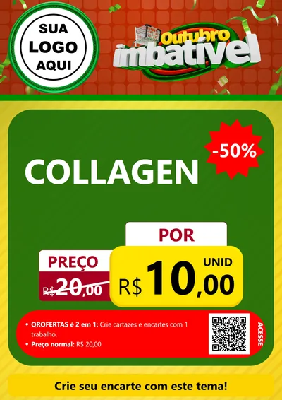 Modelo de Cartaz para Cartaz A4 Vertical com o tema Outubro Imbatível para Suplementos alimentares
