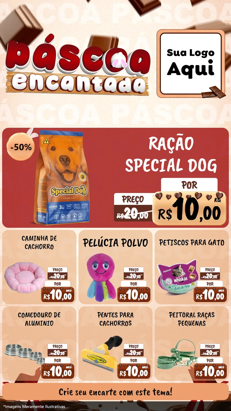 Modelo de Rede Social para Stories com o tema Páscoa Encantada para Pet Shop
