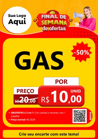 Modelo de Cartaz para Cartaz A4 Vertical com o tema Final de Semana de Ofertas para Água e gás
