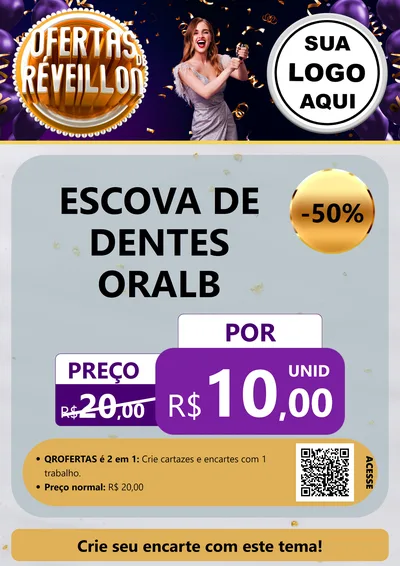 Modelo de Cartaz para Cartaz A4 Vertical com o tema Ofertas de Réveillon para Higiene Pessoal